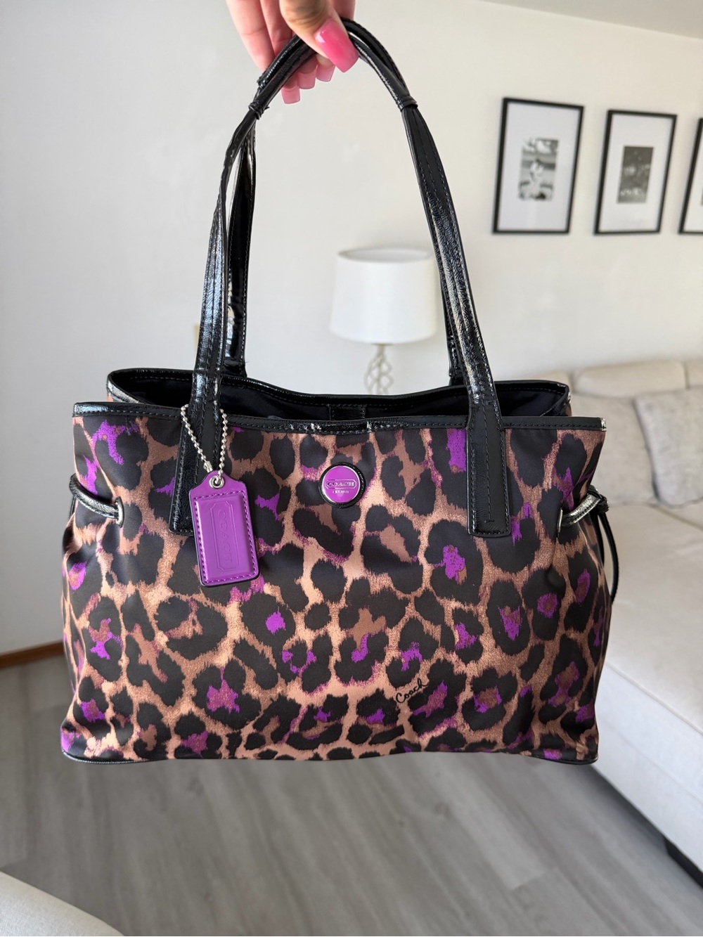 Coach Ocelot Leopard Print Medium Tote Bag